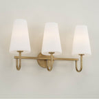 Capital Lighting 155231AD-550 Aged Brass 24'' W X 14.5'' H 3-light Vanity In Aged Brass With Tapered Soft White Glass Image 2