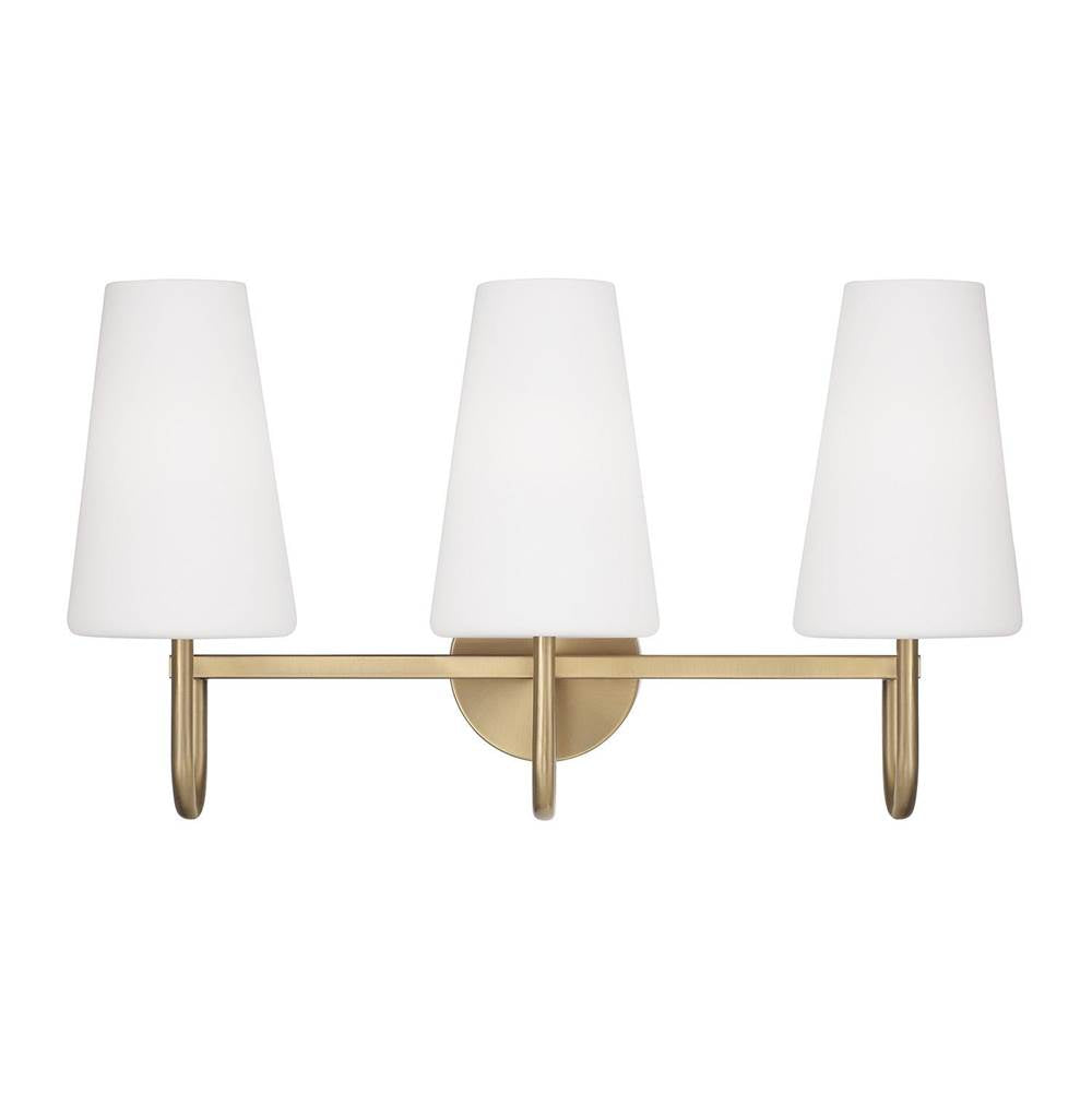 Capital Lighting 155231AD-550 Aged Brass 24'' W X 14.5'' H 3-light Vanity In Aged Brass With Tapered Soft White Glass Image 6