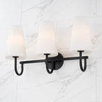 Capital Lighting 155231MB-550 Matte Black 25'' W X 14.5'' H 3-light Vanity In Matte Black With Tapered Soft White Glass Image 2