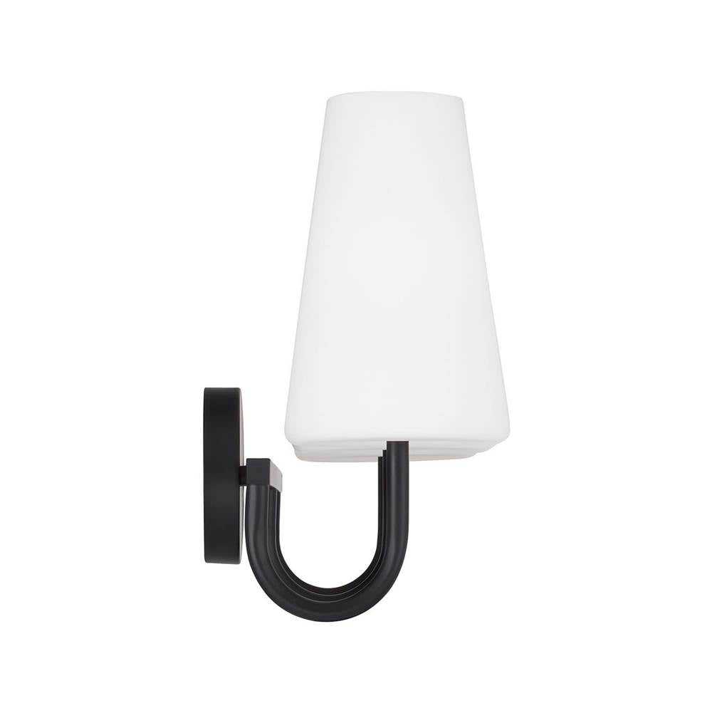 Capital Lighting 155231MB-550 Matte Black 25'' W X 14.5'' H 3-light Vanity In Matte Black With Tapered Soft White Glass Image 3
