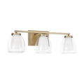 Capital Lighting 155931AD Aged Brass 25.5'' W X 8.25'' H 3-light Vanity In Aged Brass With Layered White And Clear Glass Image 1