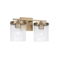 Capital Lighting 156221AD-555 Aged Brass 15'' W X 9'' H 2-light Vanity In Aged Brass With Clear Beveled Fluted Glass Image 2