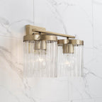 Capital Lighting 156221AD-555 Aged Brass 15'' W X 9'' H 2-light Vanity In Aged Brass With Clear Beveled Fluted Glass Image 7