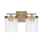 Capital Lighting 156221AD-555 Aged Brass 15'' W X 9'' H 2-light Vanity In Aged Brass With Clear Beveled Fluted Glass Image 6