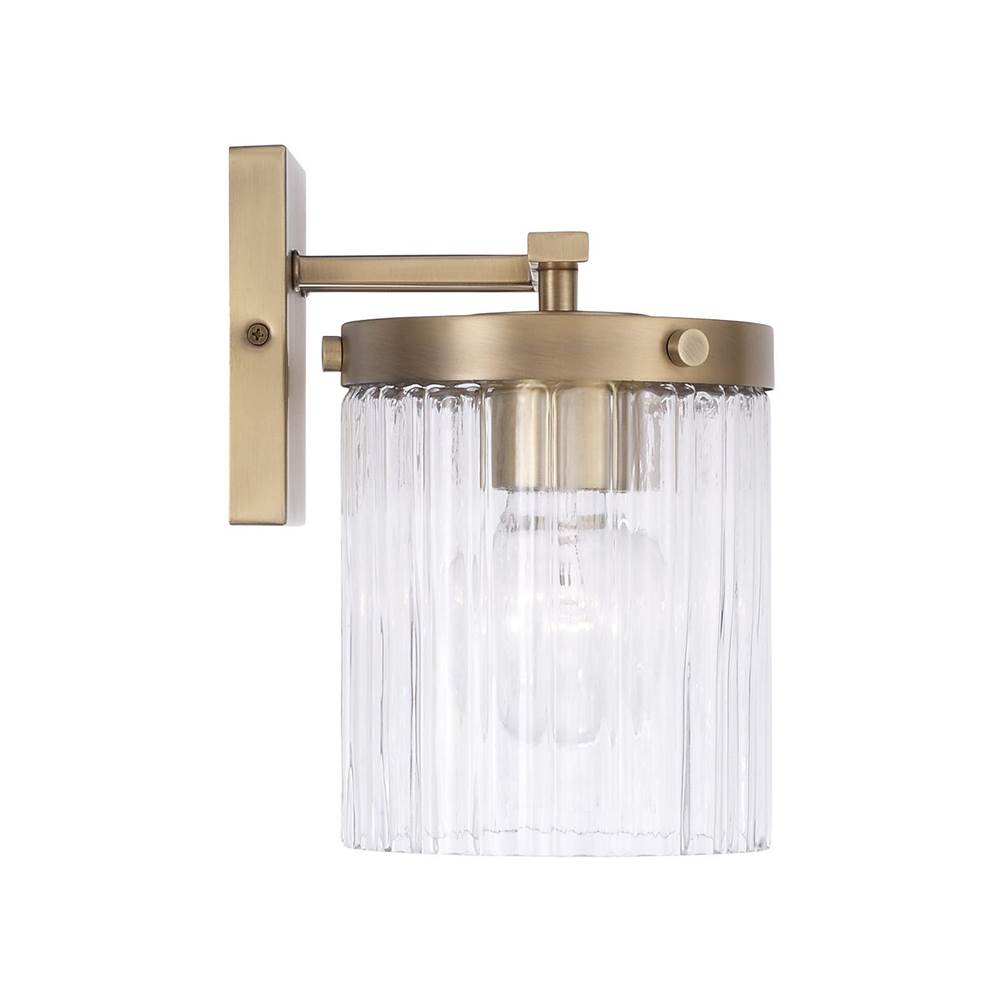 Capital Lighting 156221AD-555 Aged Brass 15'' W X 9'' H 2-light Vanity In Aged Brass With Clear Beveled Fluted Glass Image 5