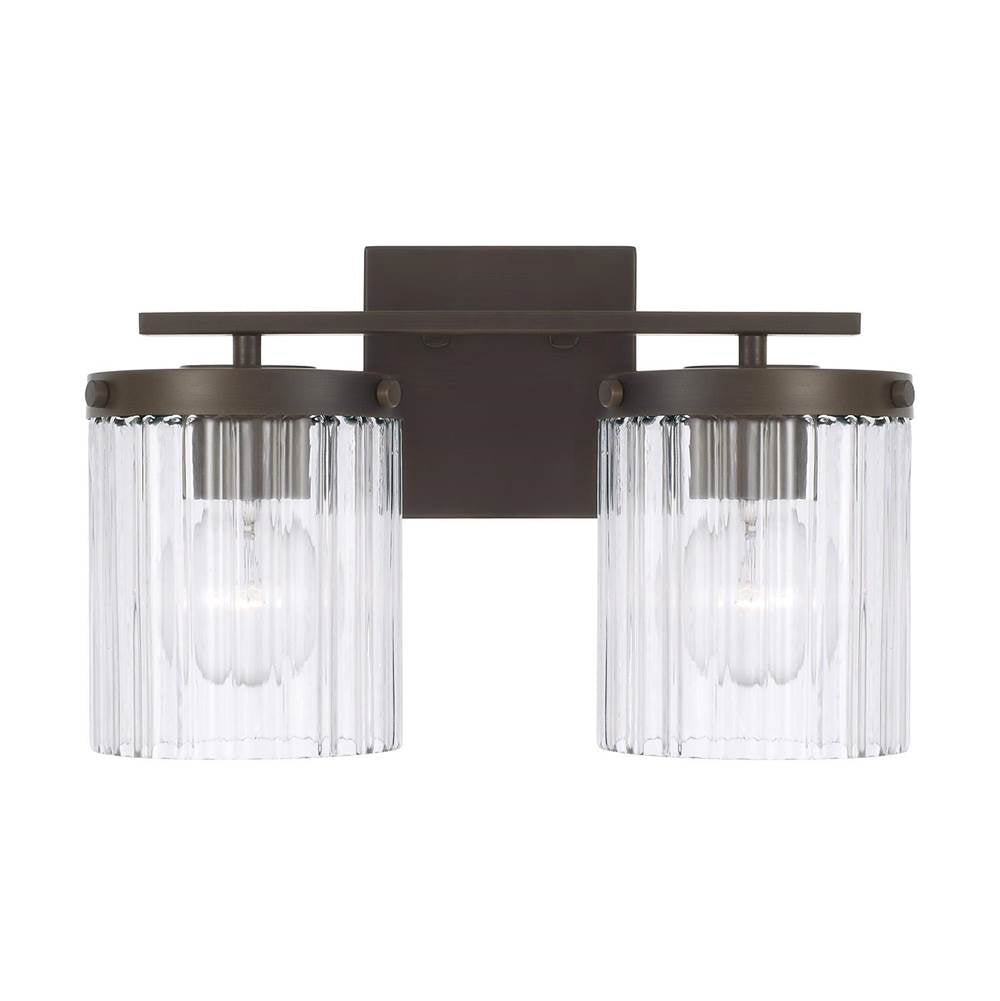 Capital Lighting 156221OR-555 Oil Rubbed Bronze 16'' W X 9'' H 2-light Vanity In Oil Rubbed Bronze With Clear Beveled Fluted Glass Image 3