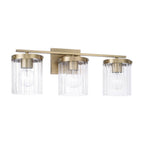 Capital Lighting 156231AD-555 Aged Brass 24'' W X 9'' H 3-light Vanity In Aged Brass With Clear Beveled Fluted Glass Image 1
