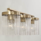 Capital Lighting 156231AD-555 Aged Brass 24'' W X 9'' H 3-light Vanity In Aged Brass With Clear Beveled Fluted Glass Image 4