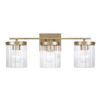 Capital Lighting 156231AD-555 Aged Brass 24'' W X 9'' H 3-light Vanity In Aged Brass With Clear Beveled Fluted Glass Image 3