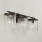 Capital Lighting Vaughn 24'' W X 9'' H 3-light Vanity In Aged Brass With Clear Beveled Fluted Glass