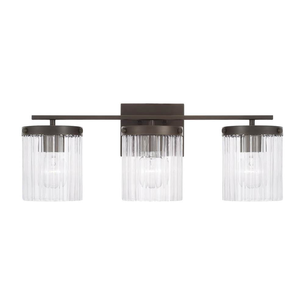 Capital Lighting 156231OR-555 Oil Rubbed Bronze 25'' W X 9'' H 3-light Vanity In Oil Rubbed Bronze With Clear Beveled Fluted Glass Image 3