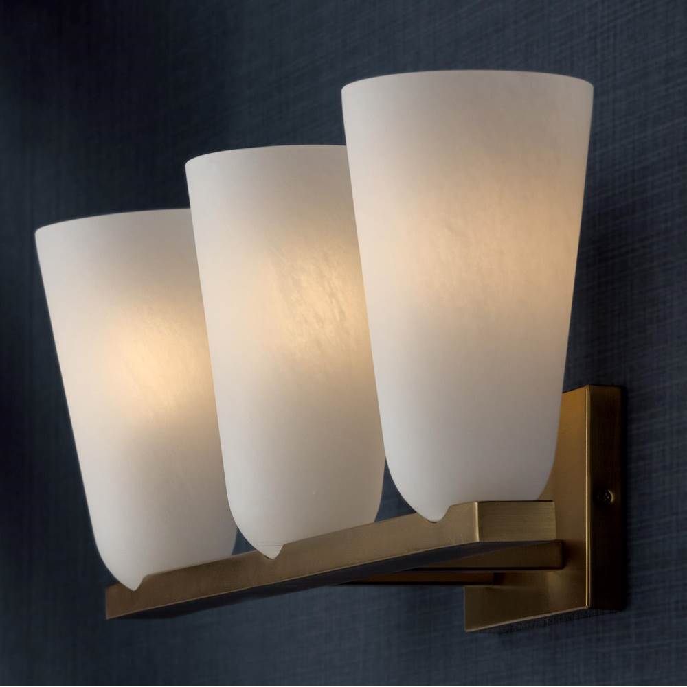 Capital Lighting 156931MA-556 Matte Brass 24'' W X 9.5'' H 3-light Vanity In Matte Brass With Faux Alabaster Glass Image 3