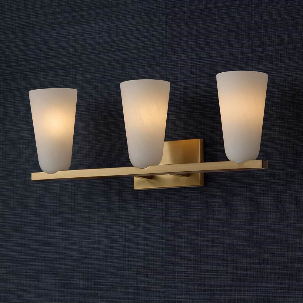 Capital Lighting 156931MA-556 Matte Brass 24'' W X 9.5'' H 3-light Vanity In Matte Brass With Faux Alabaster Glass Image 2