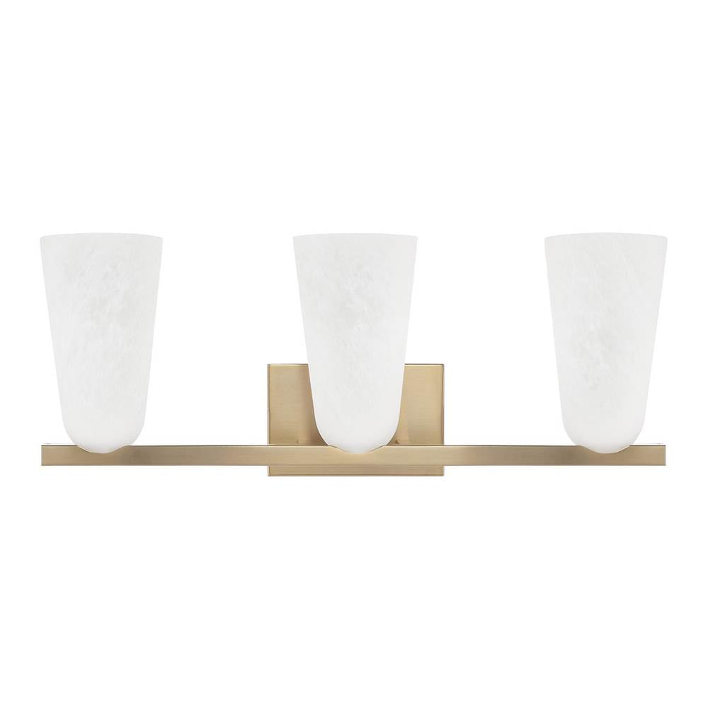 Capital Lighting 156931MA-556 Matte Brass 24'' W X 9.5'' H 3-light Vanity In Matte Brass With Faux Alabaster Glass Image 5