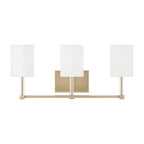 Capital Lighting 157031MA-715 Matte Brass 24'' W X 9.75'' H 3-light Vanity In Matte Brass With Clear Acrylic Accents And Cylindrical White Fabric Shades Image 5