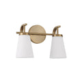 Capital Lighting 161021AD-660 Aged Brass 14'' W X 9'' H 2-light Vanity In Aged Brass With Tapered Soft White Glass Image 1