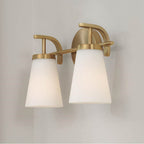 Capital Lighting 161021AD-660 Aged Brass 14'' W X 9'' H 2-light Vanity In Aged Brass With Tapered Soft White Glass Image 4