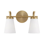 Capital Lighting 161021AD-660 Aged Brass 14'' W X 9'' H 2-light Vanity In Aged Brass With Tapered Soft White Glass Image 2