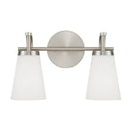 Capital Lighting 161021BN-660 Brushed Nickel 14'' W X 9'' H  2-light Vanity In Brushed Nickel With Tapered Soft White Glass Image 2