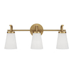 Capital Lighting 161031AD-660 Aged Brass 23'' W X 9'' H  3-light Vanity In Aged Brass With Tapered Soft White Glass Image 2