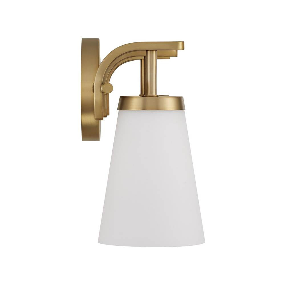 Capital Lighting 161031AD-660 Aged Brass 23'' W X 9'' H  3-light Vanity In Aged Brass With Tapered Soft White Glass Image 3