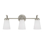 Capital Lighting 161031BN-660 Brushed Nickel 23'' W X 9'' H 3-light Vanity  In Brushed Nickel With Tapered Soft White Glass Image 3