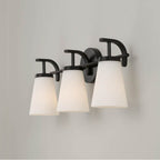 Capital Lighting 161031MB-660 Matte Black 23'' W X 9'' H 3-light Vanity In Matte Black With Tapered Soft White Glass Image 4