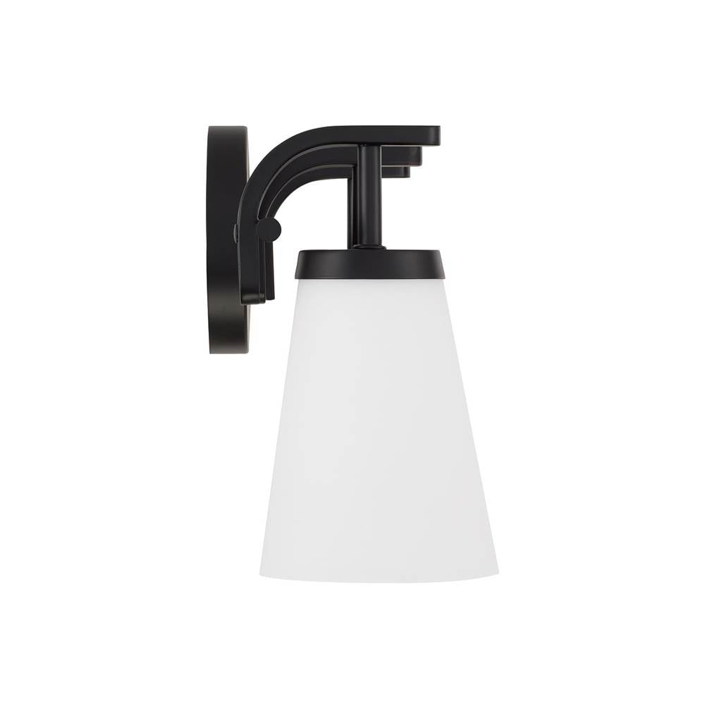 Capital Lighting 161031MB-660 Matte Black 23'' W X 9'' H 3-light Vanity In Matte Black With Tapered Soft White Glass Image 3