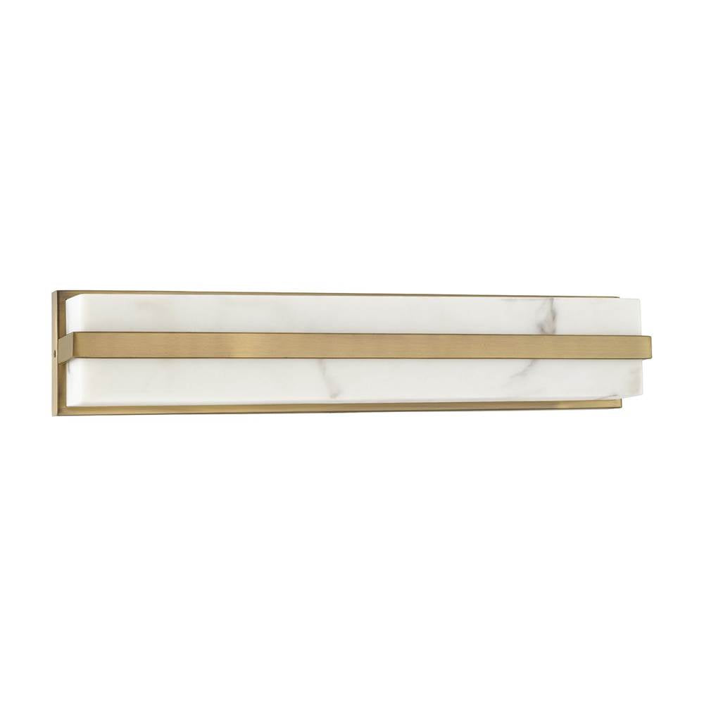 Capital Lighting 161211AD Aged Brass 4.75'' W X 24'' H Ada Integrated Led Vanity Bath Bar In Aged Brass With Alabaster Glass Image 1