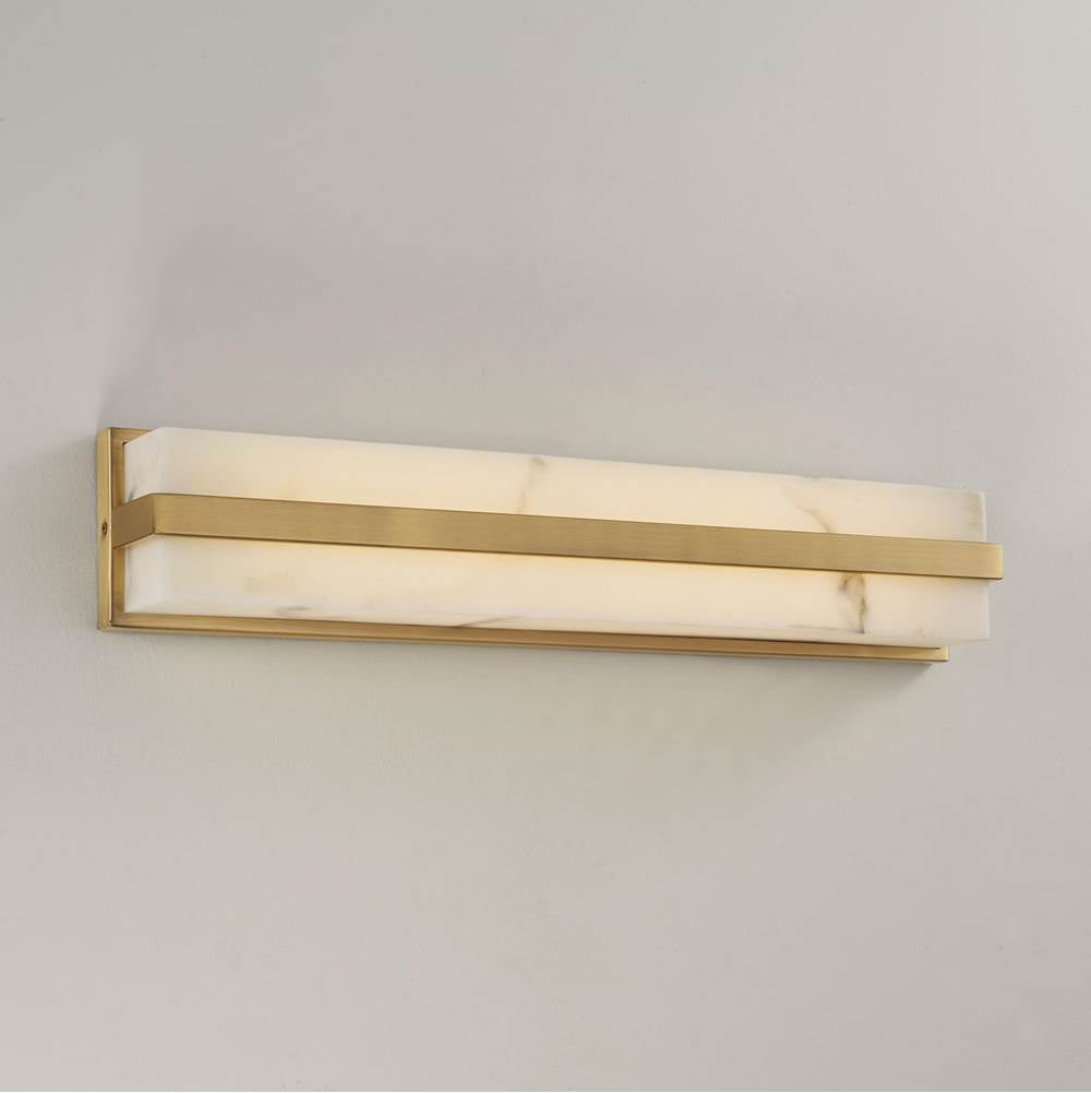 Capital Lighting 161211AD Aged Brass 4.75'' W X 24'' H Ada Integrated Led Vanity Bath Bar In Aged Brass With Alabaster Glass Image 5