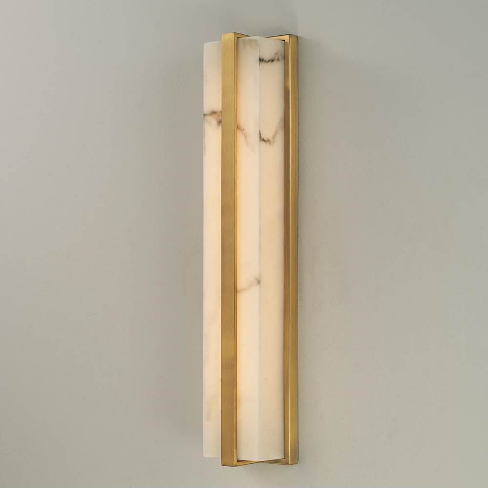Capital Lighting Noah 4.75'' W X 24'' H Ada Integrated Led Vanity Bath Bar In Aged Brass With Alabaster Glass