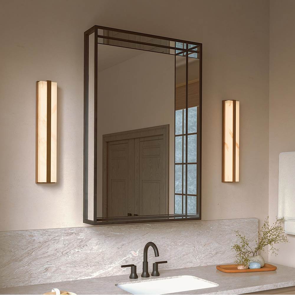 Capital Lighting 161211AD Aged Brass 4.75'' W X 24'' H Ada Integrated Led Vanity Bath Bar In Aged Brass With Alabaster Glass Image 7