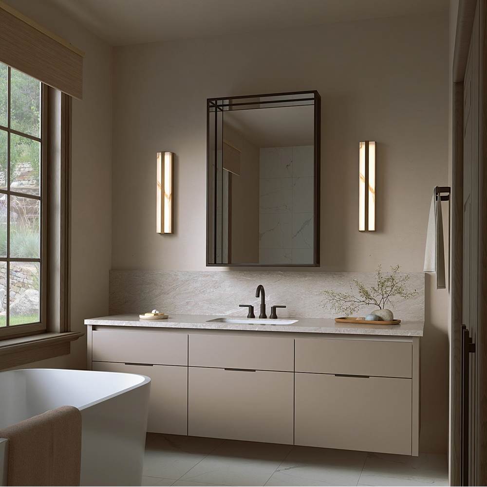 Capital Lighting 161211AD Aged Brass 4.75'' W X 24'' H Ada Integrated Led Vanity Bath Bar In Aged Brass With Alabaster Glass Image 6