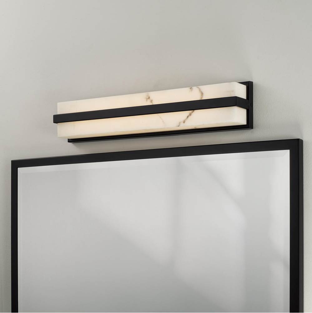 Capital Lighting Noah 4.75'' W X 24'' H Ada Integrated Led Vanity Bath Bar In Aged Brass With Alabaster Glass