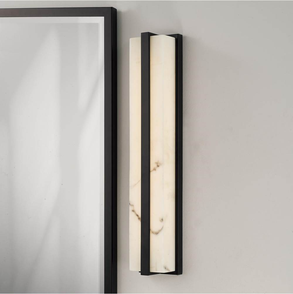 Capital Lighting 161211MB Matte Black 4.75'' W X 24'' H Ada Integrated Led Vanity Bath Bar In Matte Black With Alabaster Glass Image 6