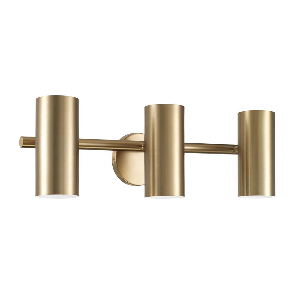 Capital Lighting 161731AD Aged Brass 24'' W X 8'' H 3-light Adjustable Vanity In Aged Brass With Matte White Interior And Repositional Metal Shades Image 1
