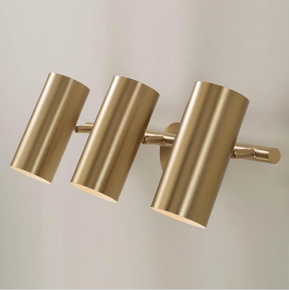 Capital Lighting 161731AD Aged Brass 24'' W X 8'' H 3-light Adjustable Vanity In Aged Brass With Matte White Interior And Repositional Metal Shades Image 6
