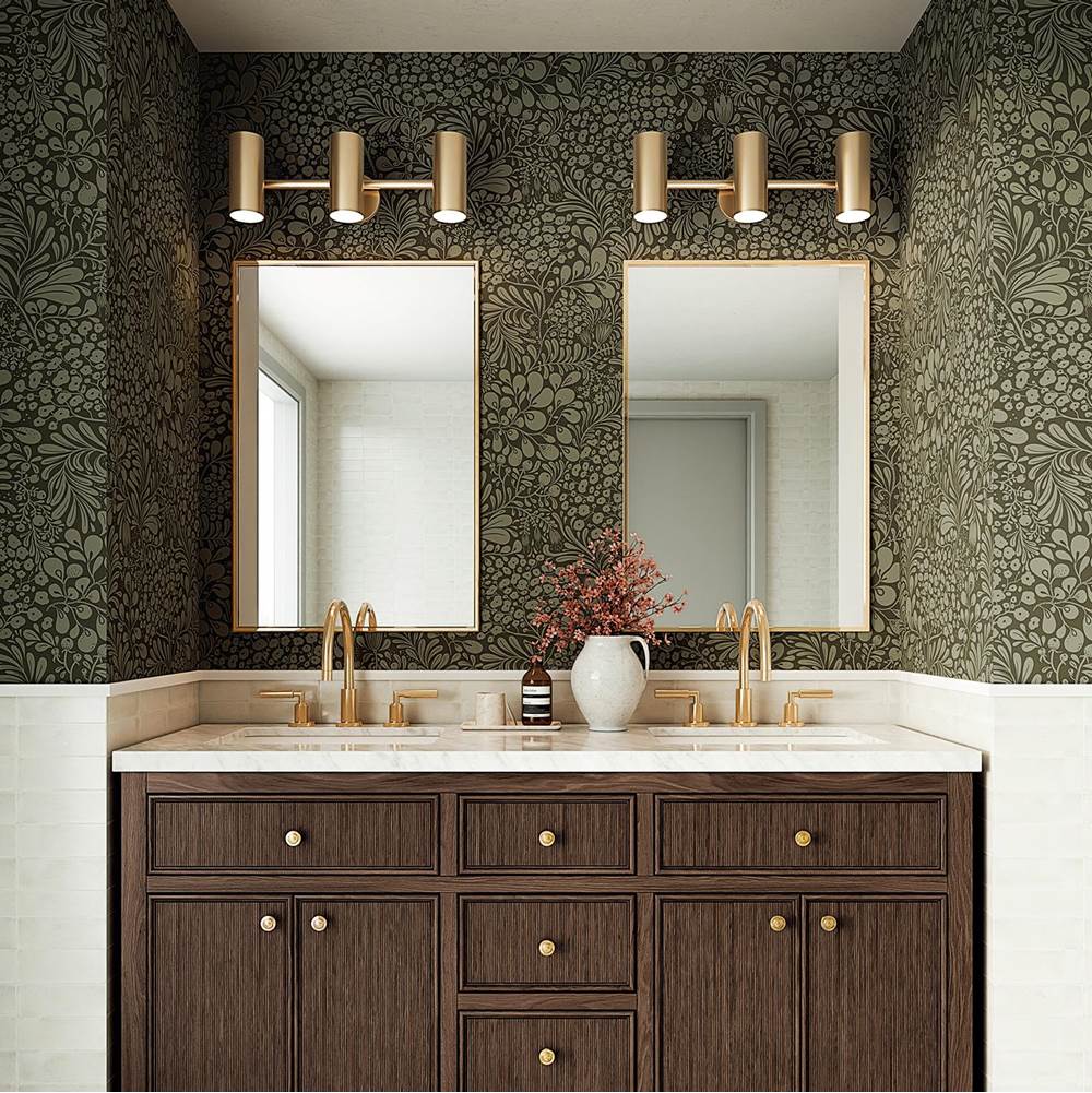 Capital Lighting 161731AD Aged Brass 24'' W X 8'' H 3-light Adjustable Vanity In Aged Brass With Matte White Interior And Repositional Metal Shades Image 5