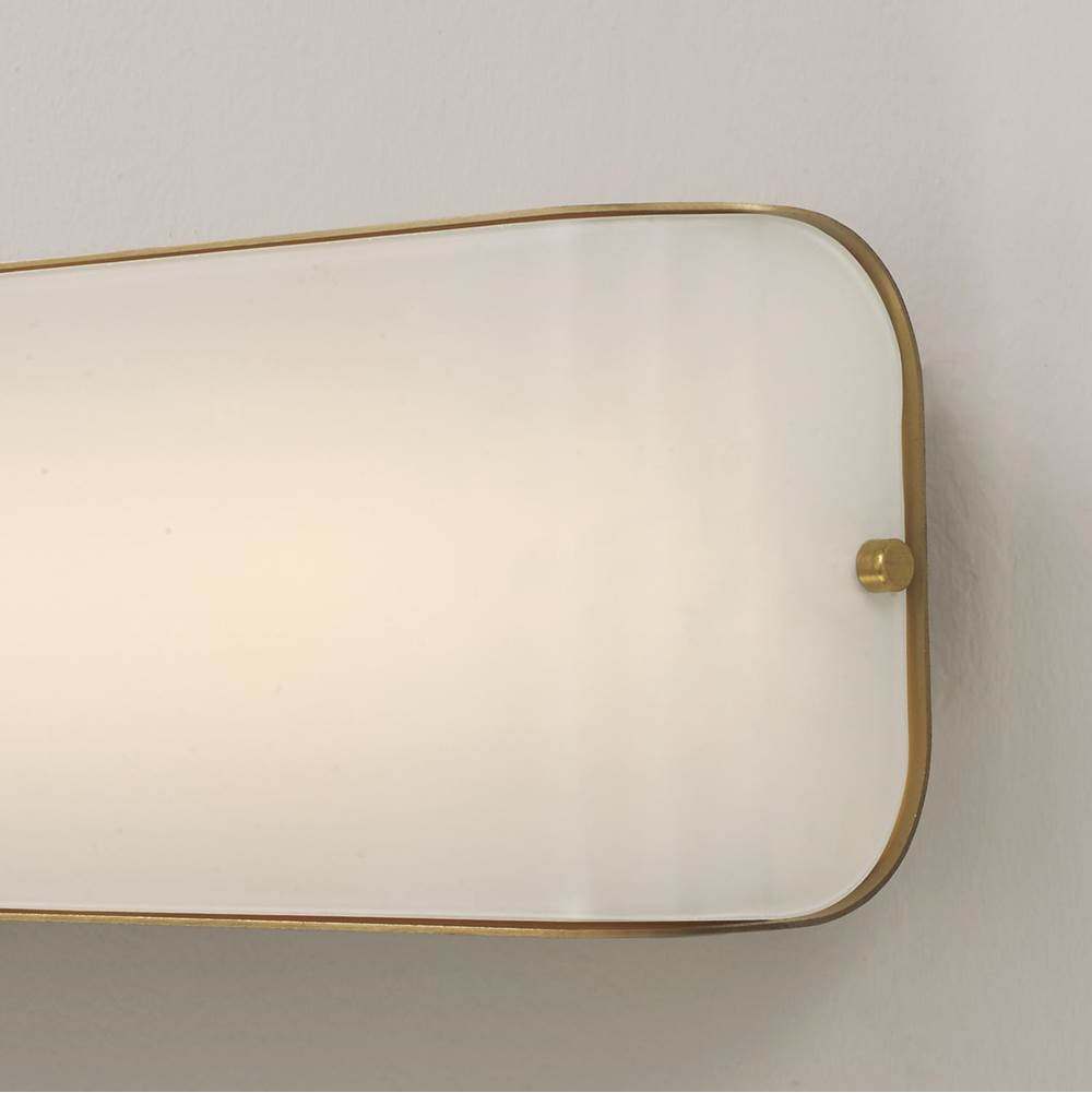 Capital Lighting 161811AD Aged Brass 23.25'' W X 5.25'' Ada Integrated Led Vanity Bath Bar In Aged Brass With White Milk Glass Panels Image 2