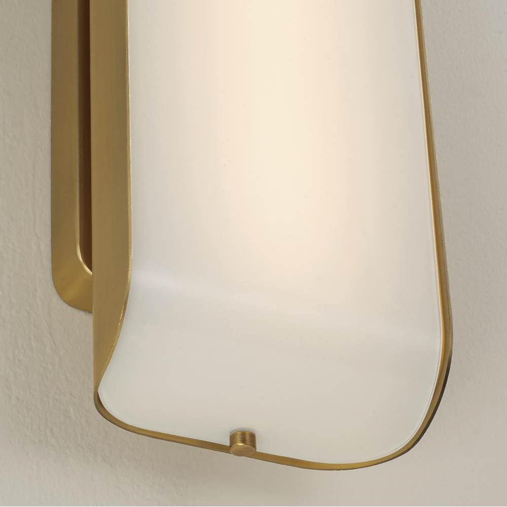 Capital Lighting 161811AD Aged Brass 23.25'' W X 5.25'' Ada Integrated Led Vanity Bath Bar In Aged Brass With White Milk Glass Panels Image 5
