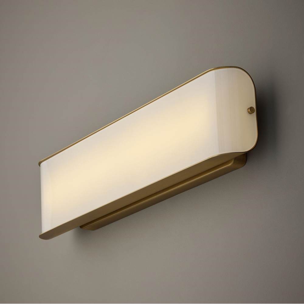 Capital Lighting Marcell 23.25'' W X 5.25'' Ada Integrated Led Vanity Bath Bar In Aged Brass With White Milk Glass Panels