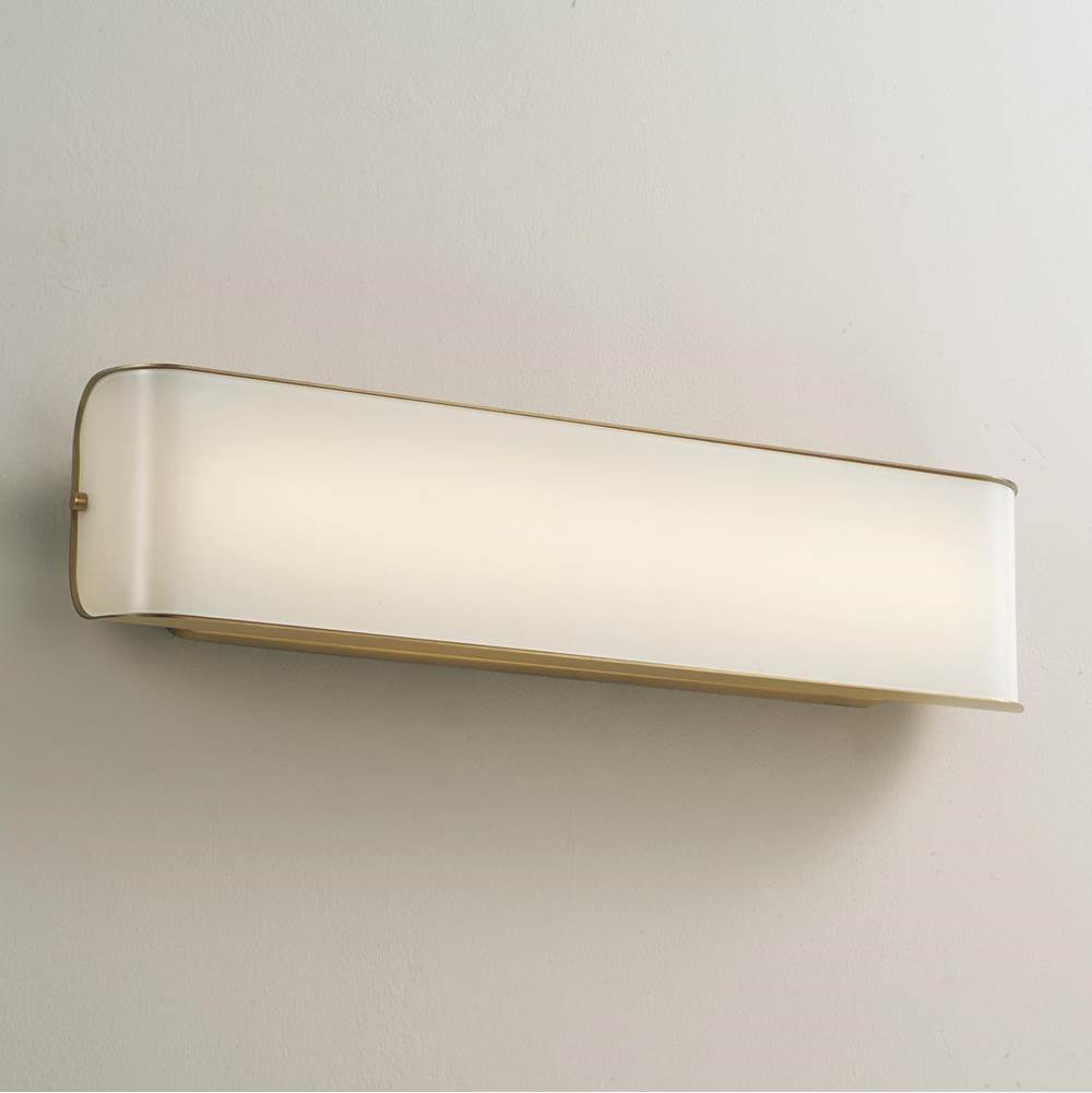 Capital Lighting 161811AD Aged Brass 23.25'' W X 5.25'' Ada Integrated Led Vanity Bath Bar In Aged Brass With White Milk Glass Panels Image 4