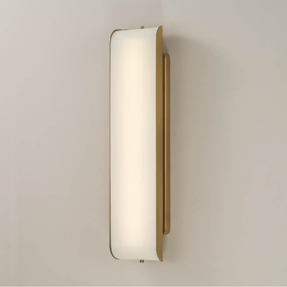 Capital Lighting 161811AD Aged Brass 23.25'' W X 5.25'' Ada Integrated Led Vanity Bath Bar In Aged Brass With White Milk Glass Panels Image 7
