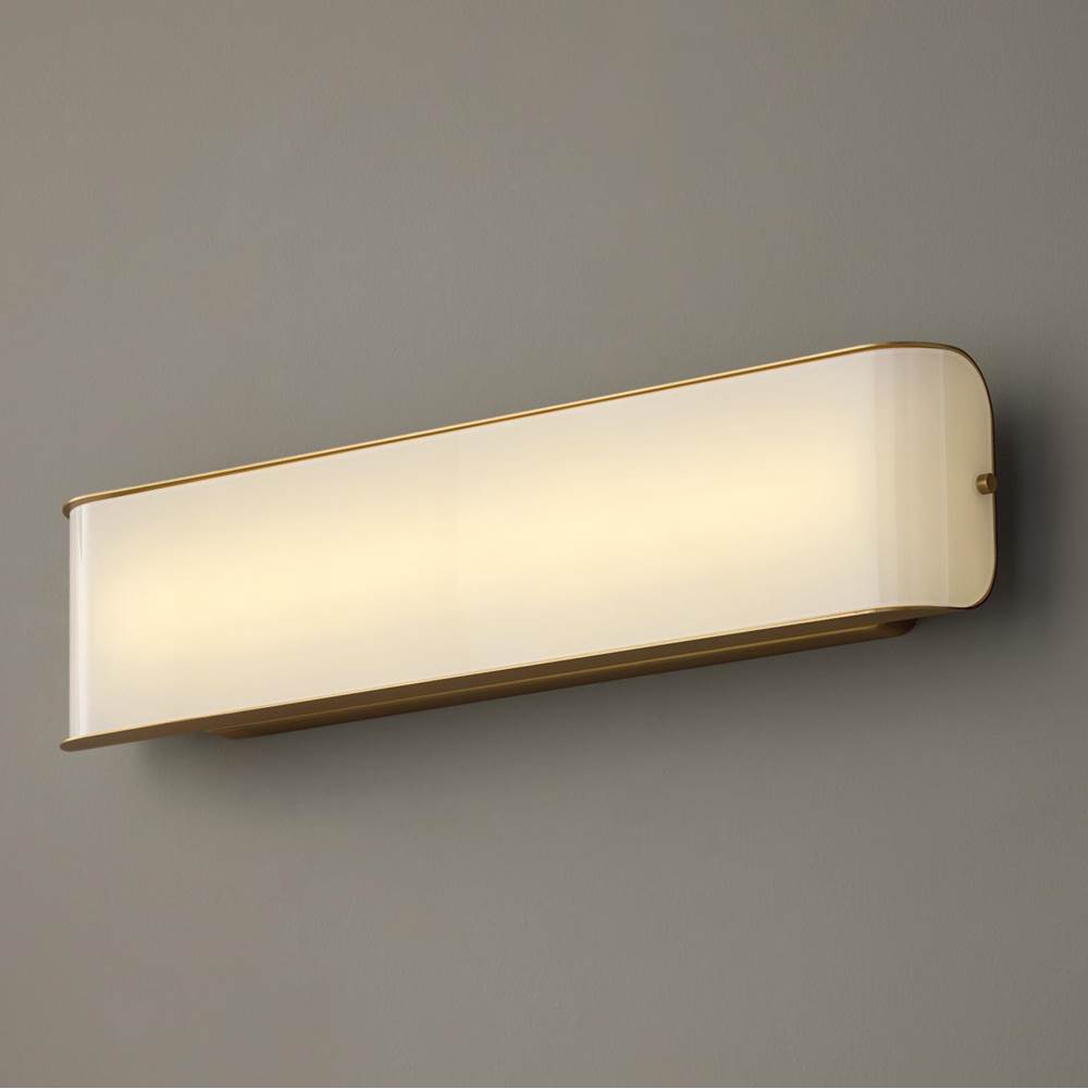 Capital Lighting 161811AD Aged Brass 23.25'' W X 5.25'' Ada Integrated Led Vanity Bath Bar In Aged Brass With White Milk Glass Panels Image 6