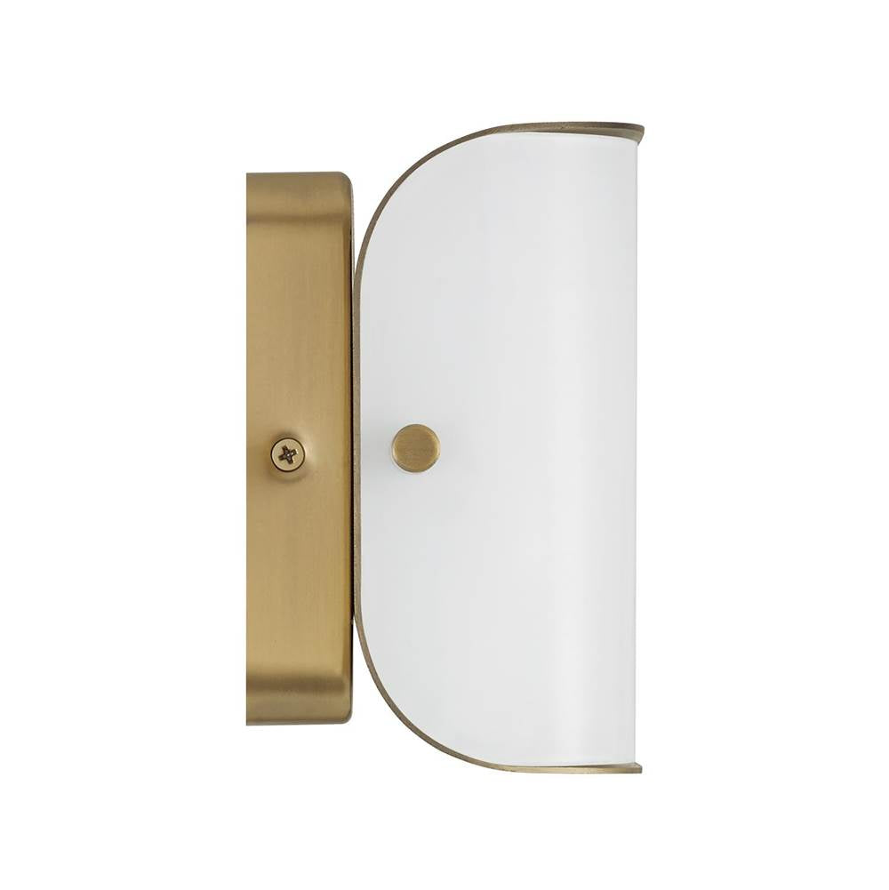 Capital Lighting 161811AD Aged Brass 23.25'' W X 5.25'' Ada Integrated Led Vanity Bath Bar In Aged Brass With White Milk Glass Panels Image 3