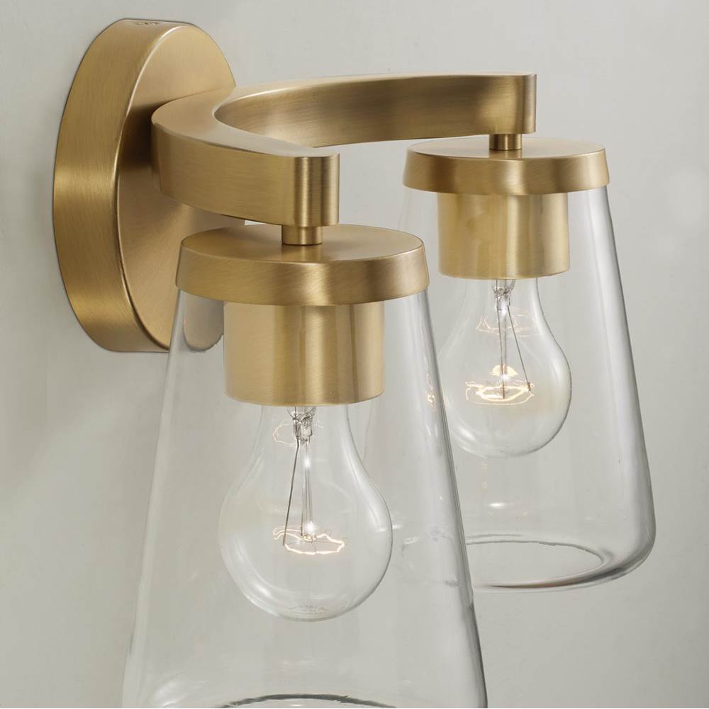 Capital Lighting 161921AD-664 Aged Brass 15'' W X 9.5'' H 2-light Vanity In Aged Brass With Clear Glass Image 4