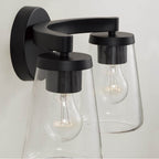 Capital Lighting 161921MB-664 Matte Black 15'' W X 9.5'' H 2-light Vanity In Matte Black With Clear Glass Image 4
