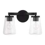 Capital Lighting 161921MB-664 Matte Black 15'' W X 9.5'' H 2-light Vanity In Matte Black With Clear Glass Image 2