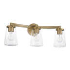 Capital Lighting 161931AD-664 Aged Brass 24.25'' W X 9.5'' H 3-light Vanity In Aged Brass With Clear Glass Image 1