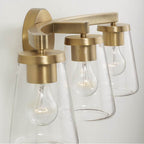 Capital Lighting 161931AD-664 Aged Brass 24.25'' W X 9.5'' H 3-light Vanity In Aged Brass With Clear Glass Image 4